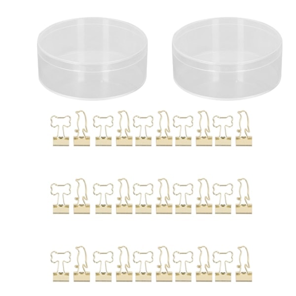 30 stk Mini Papirclips i Metal, Alsidige, Innovative, Stærke Greb, Papirclips til Hjemmekontor