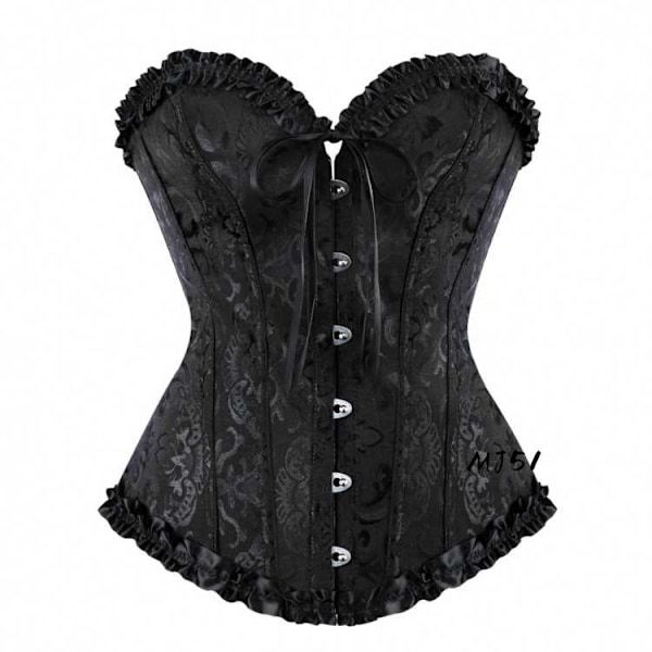 Eurooppalainen ja amerikkalainen palatsi rinnat tukeva hääpuku seksikäs vyötäröllä kiinnitettävä vatsa vyö vyötäröllä kiinnitettävä korsetti MJ51 musta XL black XL