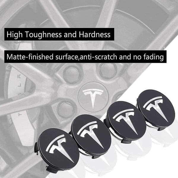 For Tesla Hjulkapselsett Senterkapselsett Hjulmutterdeksel Senter Modifikasjonsdeksel for Model Y Model 3 Model S Model X
