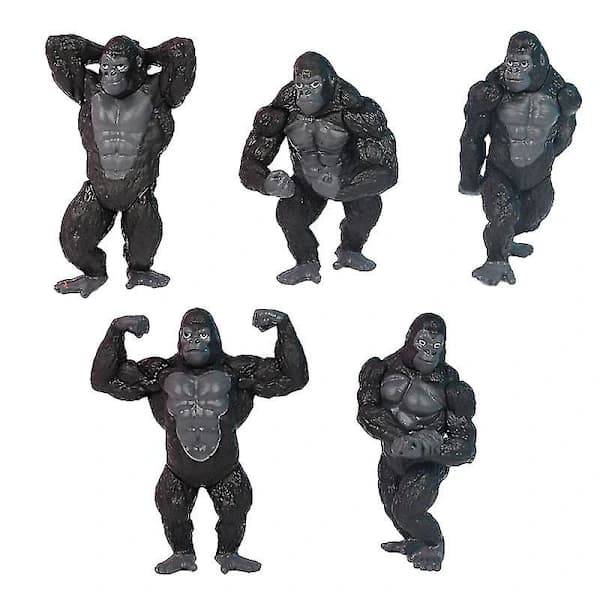 [CA] 5-pack Gym Version Gorilla King Kong Ornament Figur HandmodellBY