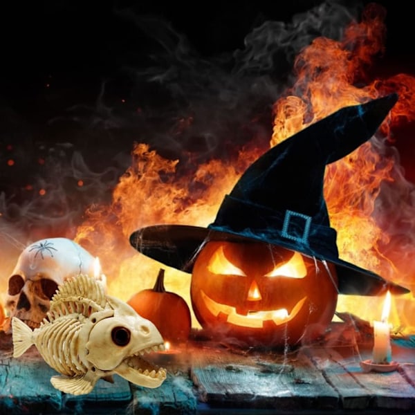 Halloween fisk skelett modell plast simulering fisk ben prydnader fest dekoration