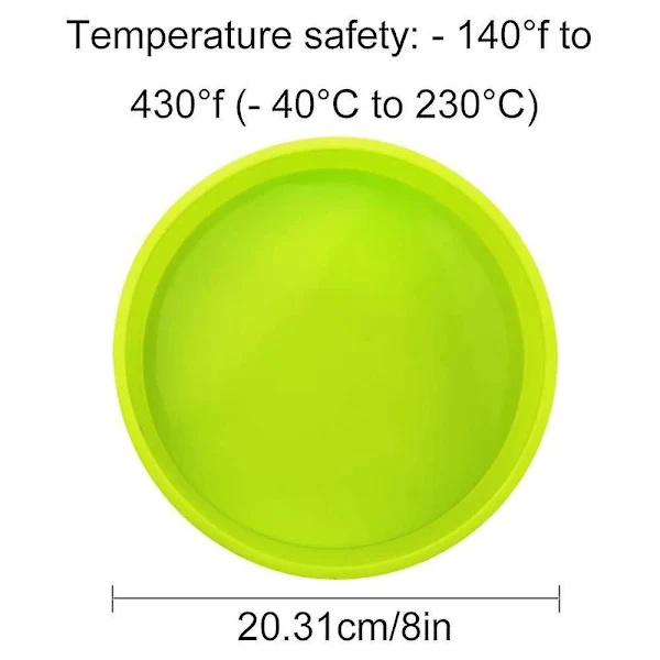 2 stk. Silikone Kageforme, 20 cm Runde Kageforme, Non-stick Bageforme, Bageudstyr til Chokoladekager