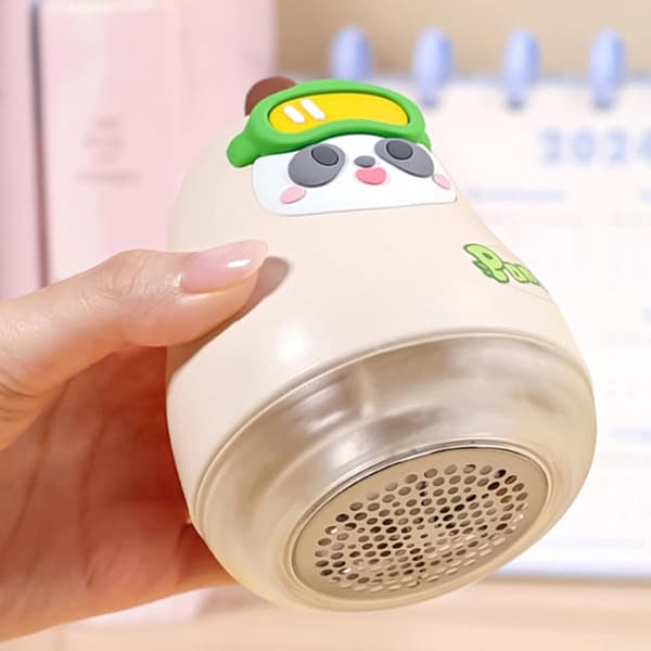 Sød fnugfjerner til tøj, USB genopladelig stofshaver med rustfrit stålnet, bærbar fnugfjerner til trøjer og møbler, hvid