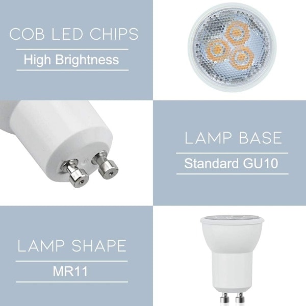 10-pak LED GU10-pærer, GU10 LED-lamper, 7 W kold hvid (svarer til 50 W halogen), energibesparende lampe, stråle 600 lm 120° ikke-dæmpbar.
