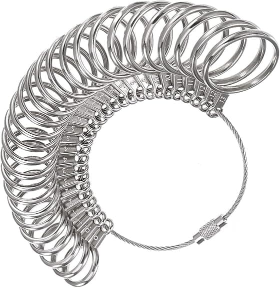Ringstørrelsesmåler - For ringer, smykker ringstørrelsesmåler Ringstørrelsesmåler UK AZ Dame herre
