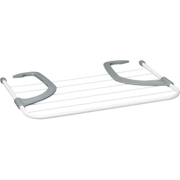 Clothes Drying Rack - Hanging Rack for Radiator and Balcony, Small Size, 3m Large Drying Capacity, White, 50cm Length
