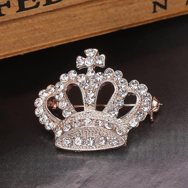 Mode Rhinestone Stil Brosche Pin Krone Design Brystnål Vintage Bryllupsgave
