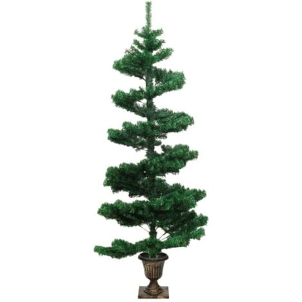DPZO Forhåndsbelyst spiralformet juletre med grønn potte 120 cm PVC.ca