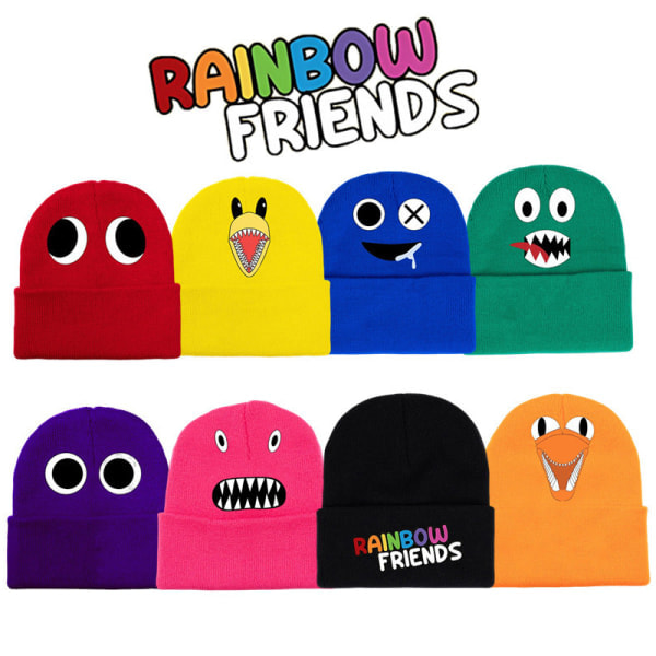 CASA Rainbow Friends Strikket lue Kald vinter Varm cap e Game Blue Blue Cherry