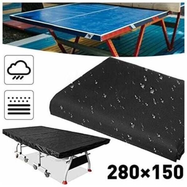 Vattentätt och dammtätt pingpongbordsskydd för utomhus- och inomhusbruk (280 x 150 cm) – Svart.ca