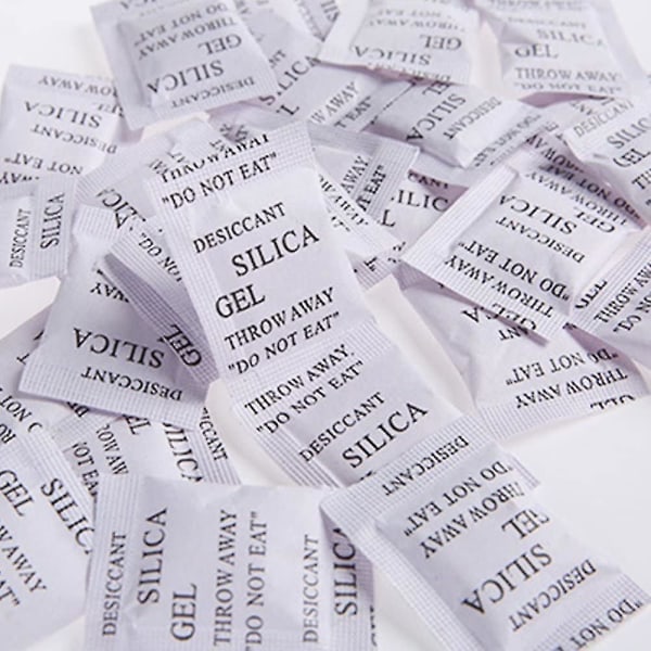 Fuktabsorberande påsar, 200-pack x 1g Silica Gel-påsar Fukt 3G 3G