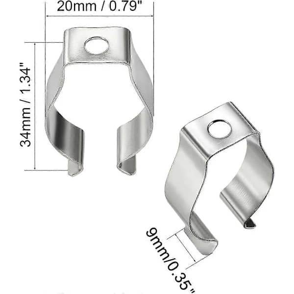 20 stk T8 U-klemmer Holder Feste for LED-lysrør, LED-lysrør Erstatningsmonteringstilbehør