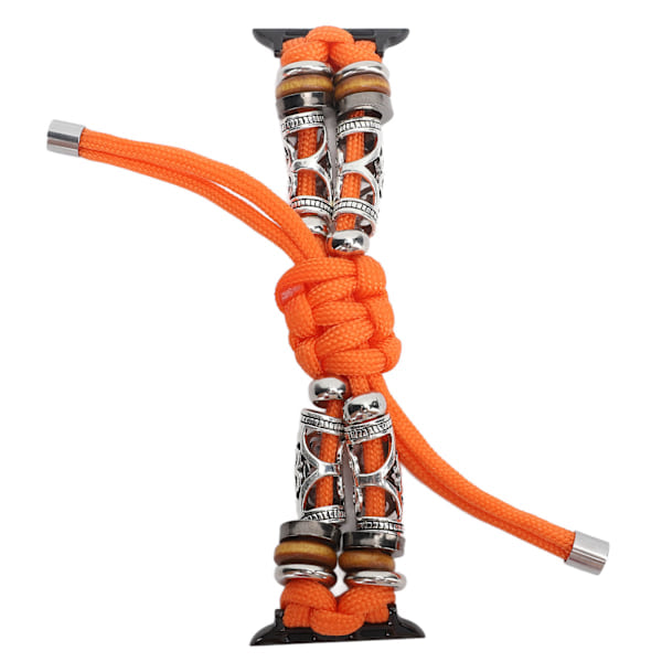Erstatningsarmbånd Svettebestandig Elastisk Spenne Nylonvevd Klokkereim for IWatch 38/40/41mm Oransje