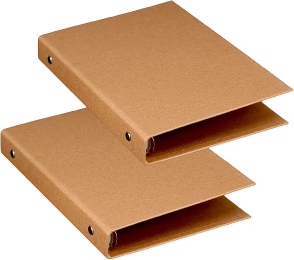 A5 6-Ringsbind, A5 Ringsbind Mappe, A5 Ringsbind 6 Huller, Kraft a5 mapper til at tilføje brochurebeskyttelse Scrapbooking Papir Løse ark, 2 stk
