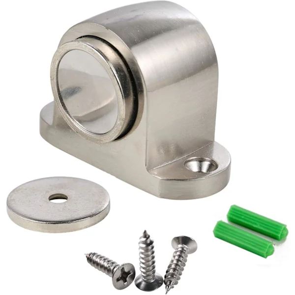 Magnetiskt dörrstoppset med skruvmontering och trådfixering