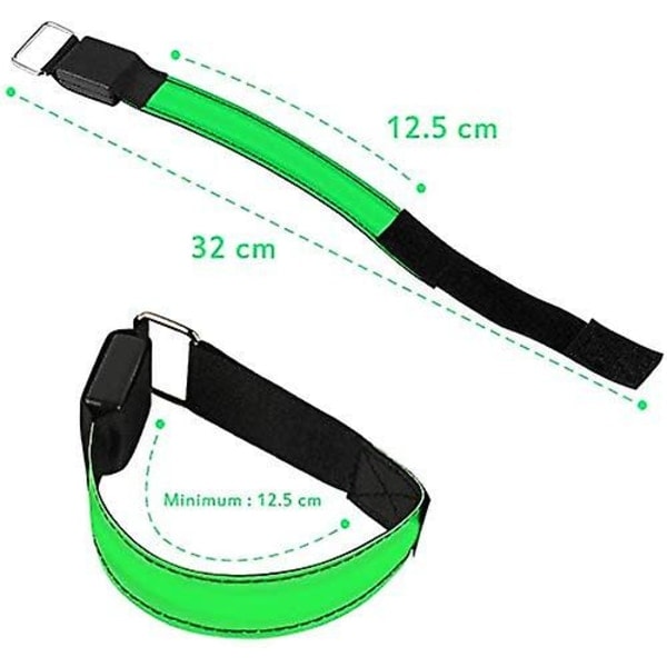 LED-armbånd, 4-pak reflekterende LED-lys armbånd, lysbånd, barns nattlys for løping, jogging, hundeturer, løping, utendørs sport