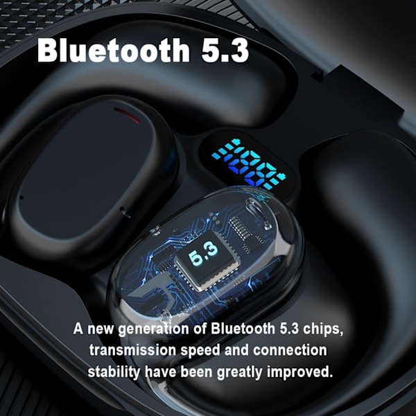 Trådløse Bluetooth-hovedtelefoner, ikke-in-ear sportshovedtelefoner (Hvid)