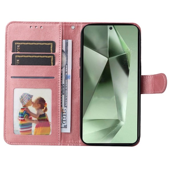 SKALO Samsung S24 FE PU-Lær Lommebokdeksel - Flere farger Pink Rosa