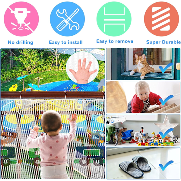 Safety Net for Children, (600Lx74H CM) Animal Train Stair Safety Net 6 Meters, Thickened Baby Balcony Net and Stair Safety Net, Children's Net