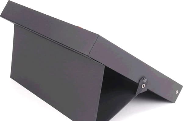 Förvaringslåda för glasögon med 18 fack, utfällbart displaylock, snäppstängning, svart polyester, för solglasögondisplay och resor