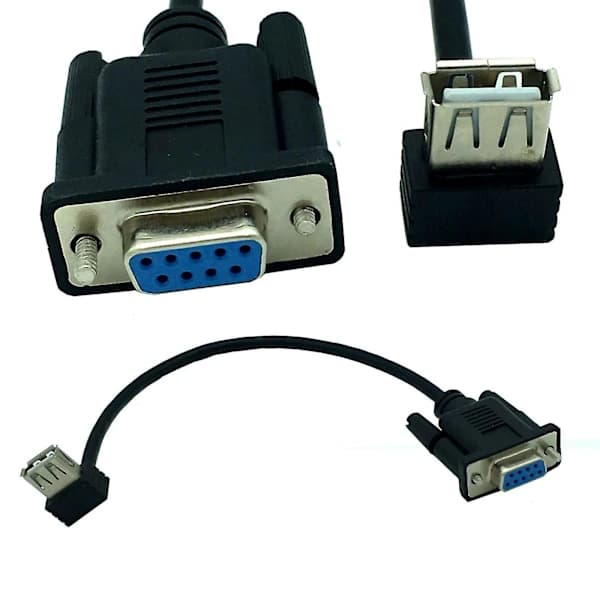 RS232 DB9 9-pin hun til USB 2.0 A han PLC seriel kabeladapterkonverter 8 tommer 25 cm