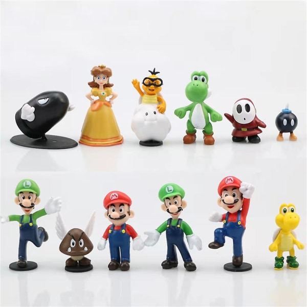 18 st Super Mario Mini Figur Söta Leksaker Docka Action Figurer Collection Present