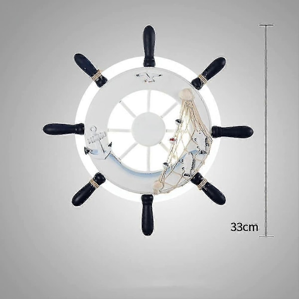 Nautisk Marine Ror Loftlampe Væglampe Pirat Sømand Marine Skib Juster Krigsskib Rat Gear Lampe Led Fiskenet Hamp Reb Dec LGL