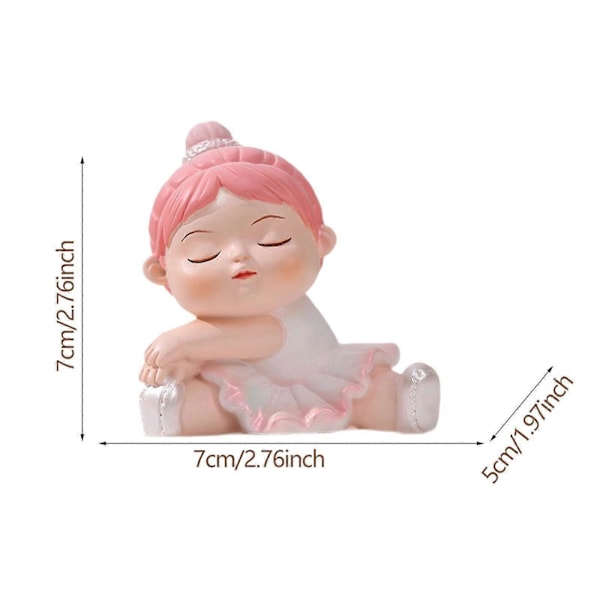 Angel Baby Figur Harpiks Ballet Pige Ansigtsstilling til Bogreol Bord Soveværelse Støtte Ansiget (LGL)
