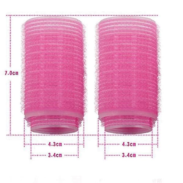 2 stk. dobbeltlags pandehår krøller ruller hårstylingværktøjer, pink M (LGL)