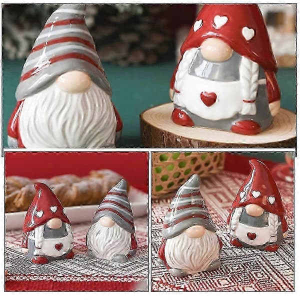 1 Par Keramiska Tomte Peppar- och Saltflaskor Pepparbehållare Peppardispenser Kryddflaska (LGL)
