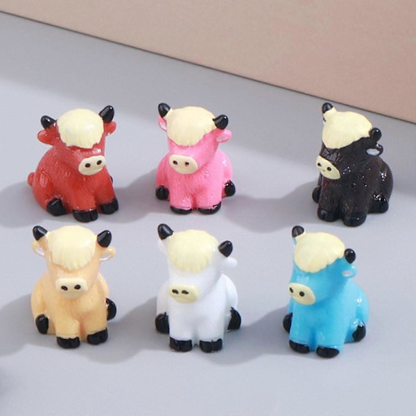 30 stk. Miniature Kvæg Køer Sæt Resin Køer Skulptur til Festtilbehør LGL Multicolor 1.4cmx2cm