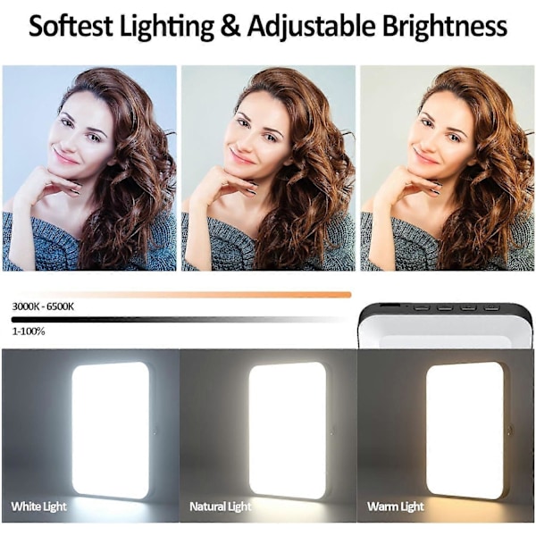 Genopladelig Selfie Lys & Telefon Lys Clip til iPhone - Telefon LED Lys med Justerbar Lysstyrke, Perfekt til Selfies, Makeup, TikTok, L LGL