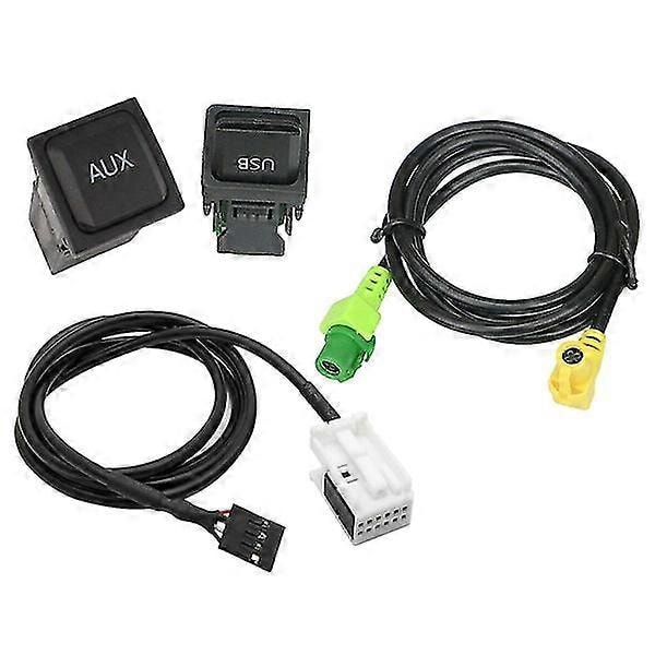 Bil USB AUX Bryter Kabel USB Lydadapter RCD510 RNS315 For- B6 B7 Golf 5 MK5 Golf 6 MK6 5 MK5 CC (LGL)
