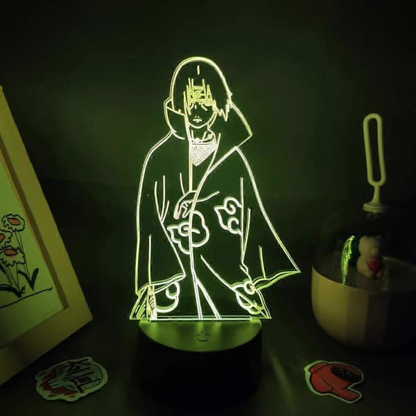 3D Nattlys Akatsuki Uchiha Itachi Anime Figur 3D Led Nattlamper Bursdagsgave til Venner Soverom Manga Borddekorasjon (LGL)