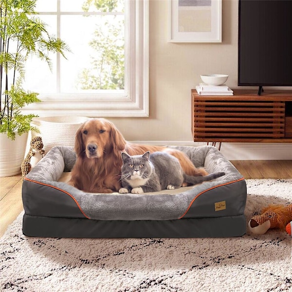 Jumbo Large Orthopedic Dog Bed Memory Foam Pet Sofa Couch Elevated Cushion Warm