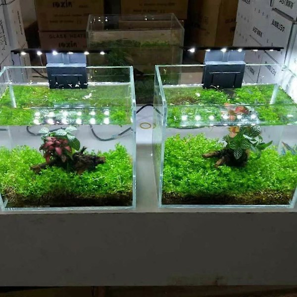 Ultra-tyndt Akvarium LED Lys Ultra Klart Clip-on Belysningslampe 12 LEDs til Akvarium Fisketank 5W (LGL)