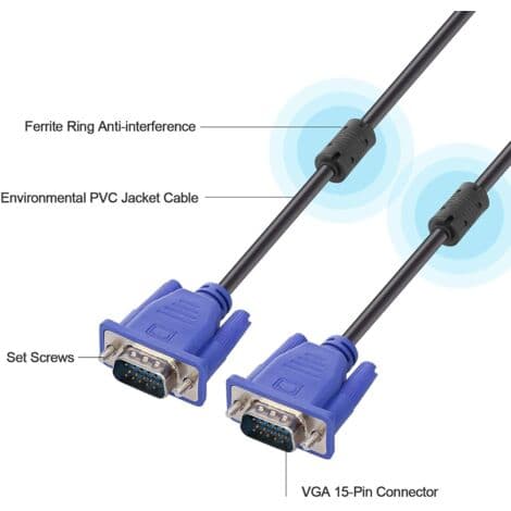 15-bens VGA han-til-han-kabel til computerskærm - 1,5 m (LGL)