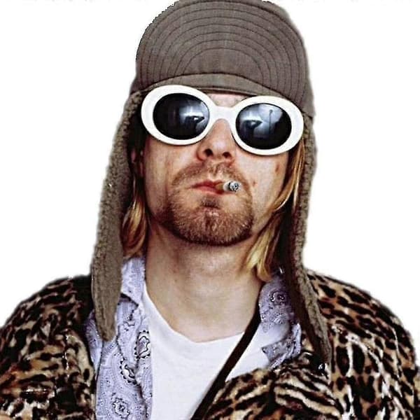 Cool Nirvana Kurt Cobain Stil Clout Solglasögon, Vit (LGL)
