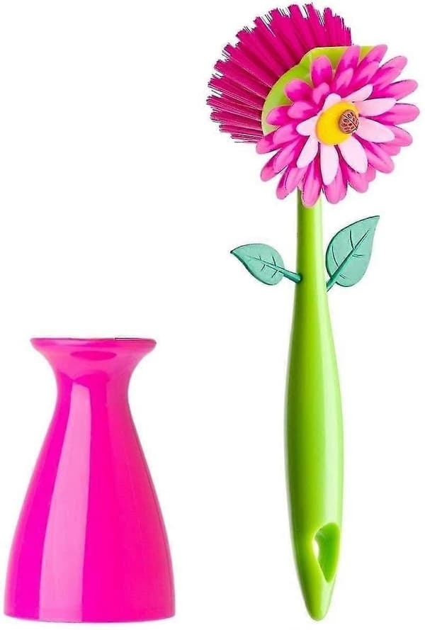 Diskborste med vas, rosa, 25 cm, rosa (LGL)