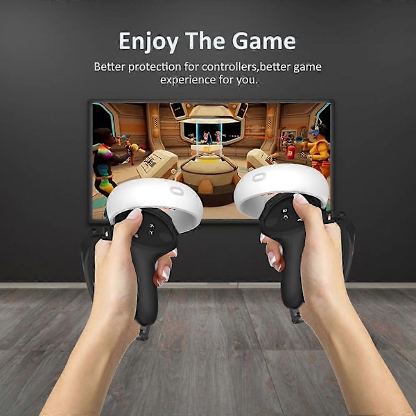 Holdbart Controller Silikone Grip Cover Knuckle Strap til Quest 2 VR Handle LGL Grey