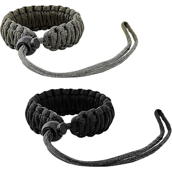 Yleiskäyttöinen Paracord-kameran rannehihna musta/armeijanvihreä LGL