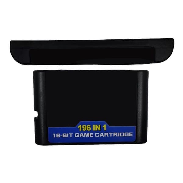 196-i-1 Spilkassette til Sega Mega 16Bit Spilkort (LGL) Black