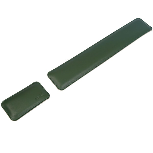 Dubbelsidig PU Läder Mus Handledskudde Tangentbord Handledsstöd Bricka Musmatta LGL Ink green and gray