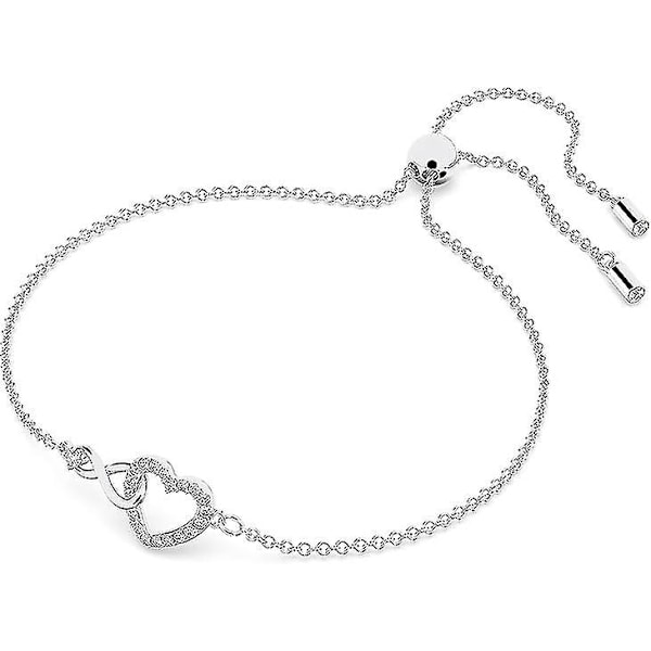 Swarovski Infinity Heart Smykkekollektion, Halskæder og Armbånd, Rosaguld og Rhodium Tone Finish, Klare Krystaller [GGL]