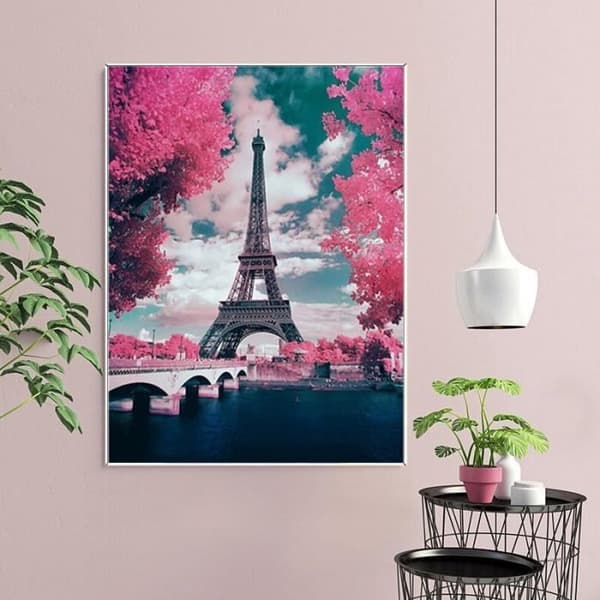 5D Diamondmålning - DIY - Eiffeltornet - 30x40cm - Sovrums-/Vardagsrumsdekoration - Blandad（FMY） The Eiffel Tower