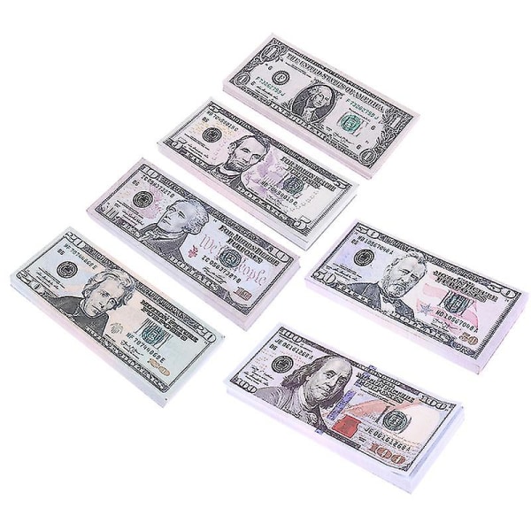 Bimirth 100st falska pengar 1,5,10, 20,50,100 dollar dubbelsidigt print falska dollar[GL] 50 Dollar(100pcs)