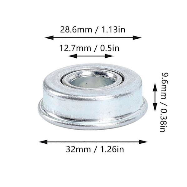 4 kpl Ruohonleikkurin Laakerit Teräs 12,7 mm X 28,6 mm Raskaat Leikkurin Akselin Laakerit Vaihto (LGL)