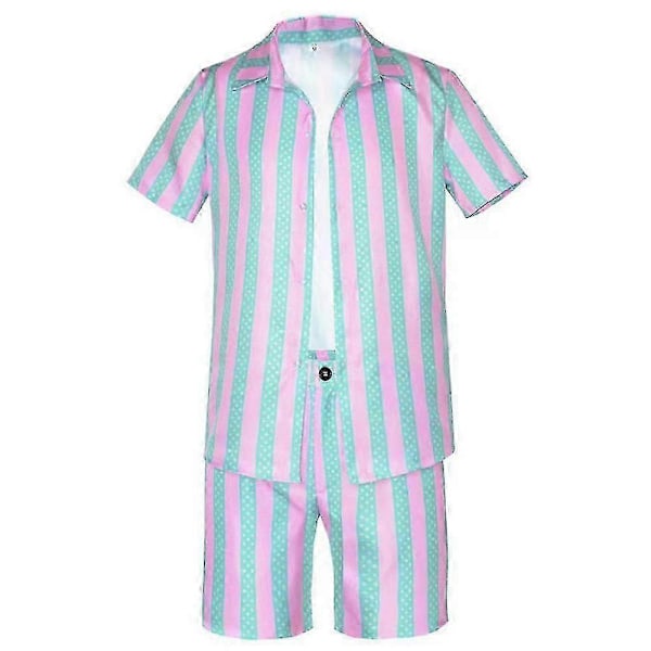 Gosling Ken Kostume - Herre Kortærmet Skjorte Frakke Shorts Sæt - Uniformsdragt - LGL 3XL