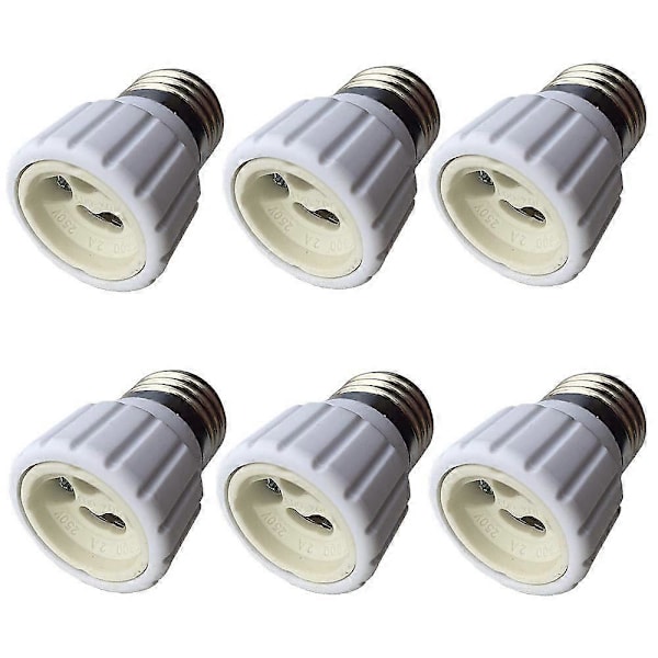 E27 till GU10 Glödlampa Konverterare Lamphållare Sockeladapter Flamskyddande Material 6-pack (LGL)