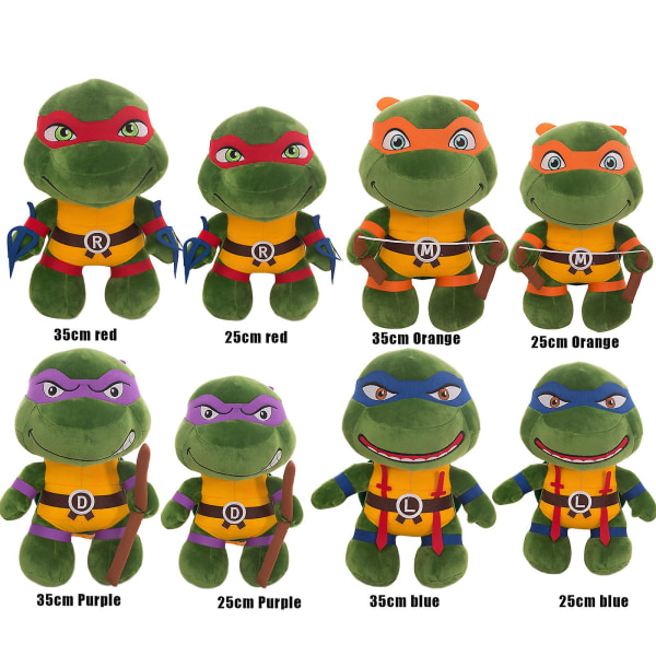 Teenage Mutant Ninja Turtles Plysch Tmnt Leonardo Plyschdocka Söta Sköldpaddsdockor Dockor För Barn Red 35cm